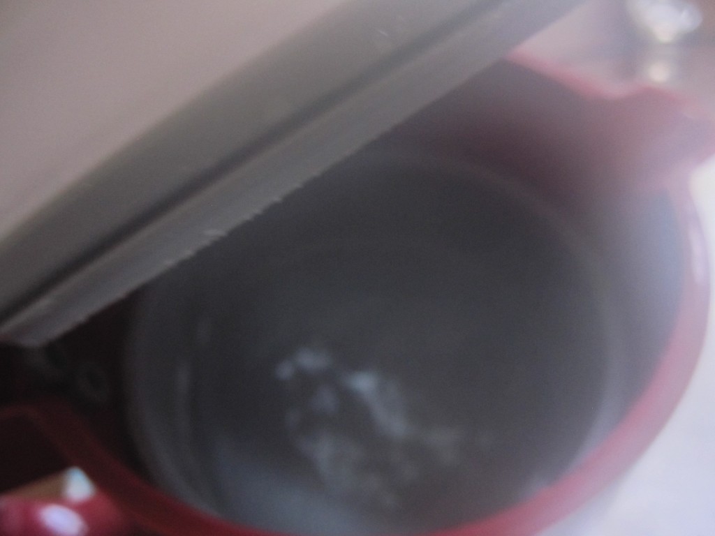 電気ケトルで湯を沸かした熱湯の湯気！